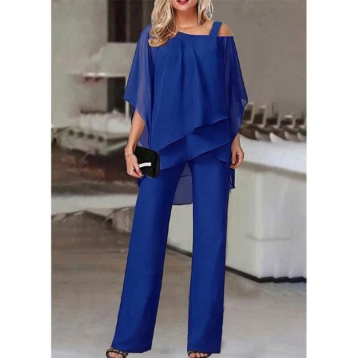 Ensemble de Vetements Femme Tulle Decontracte Bleu Costume De Soiree Cocktail Bal 3 4 Courte Et Taille Haute Bleu Cdiscount Pret a Porter