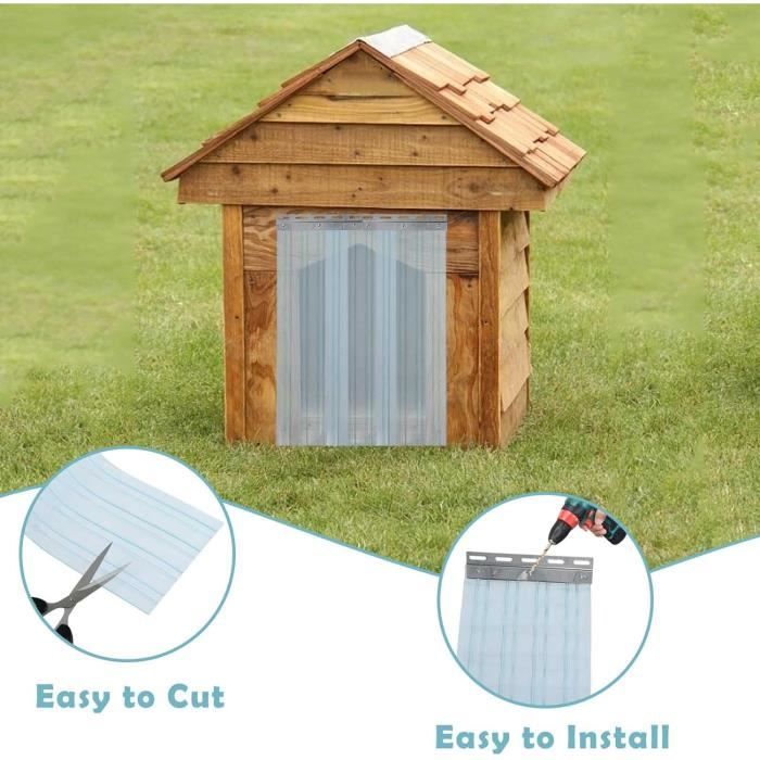 Rideau de porte lanière PVC opaque : Solide, anti-mouches, sur mesure Rideau de porte lanière PVC opaque : Solide, anti-mouches, sur mesure