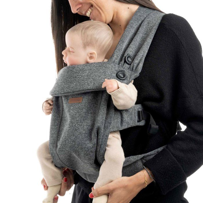 MAÏKA Porte-bébé Souple Gris, Naissance à 15 Kg, Ventrale