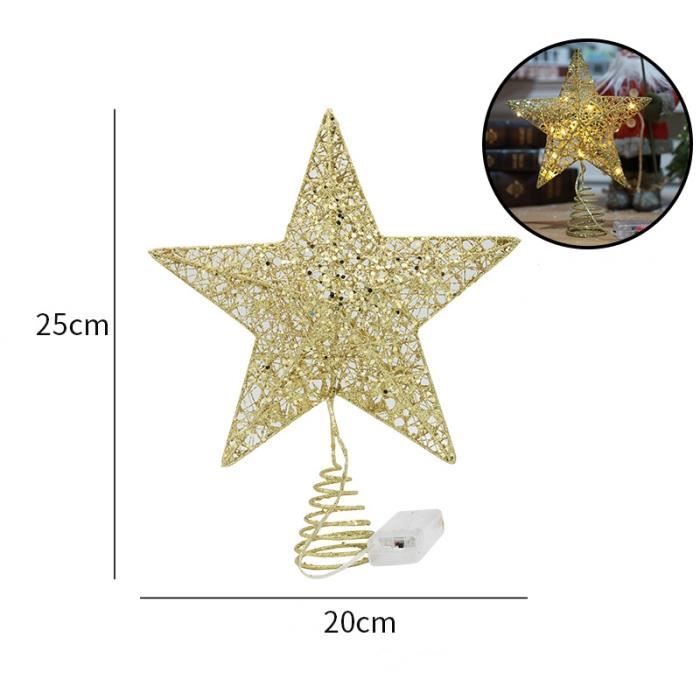 Étoile Dorée Brillante Pour Sapin De Noël - 25 Cm - Légère Avec Paillettes - Décoration De Cime Festive Et étincelante