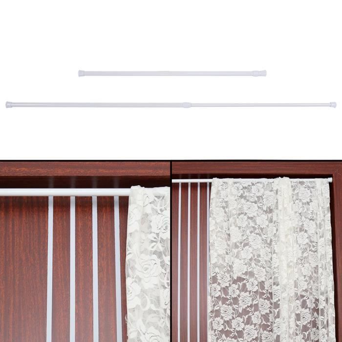 Tringle De Vitrage GARDINIA - Fixation Sans Perçage - Barre Extensible 50-80 Cm - Blanc - Idéal Pour Rideaux Légers