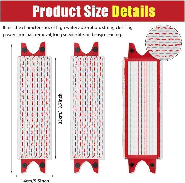 Kssvzz 2 Pièces Replacement Microfibre Pad pour Vileda Ultramax