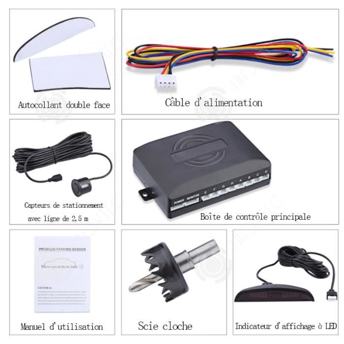 Capteurs Stationnement AV AR Radar De Recul TOTMOX 8 Capteurs - Écran LCD, Double Cœur - Pour Voiture Détection 30-250cm Capteurs Stationnement AV AR Radar De Recul TOTMOX 8 Capteurs - Écran LCD, Double Cœur - Pour Voiture Détection 30-250cm