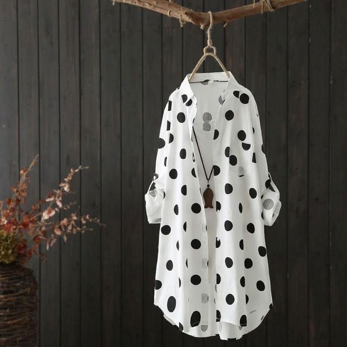 PrinStory Chemisier Femme - Chemise Courte Ou Manches Longues Boutonnée Ample