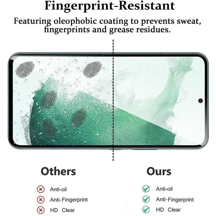 Protection d'écran en verre trempé (100% de surface couverte) pour Samsung  Galaxy S23 5G, Noir - The Kase