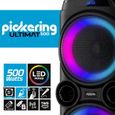 Enceinte DJ Mobile sur batterie Pickering ULTIMAT500, 500W, Boomers 25cm à LED RVB RING, USB Bluetooth Radio FM,TWS, Microphone-3