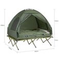 SoBuy® OGS32-L-GR 4-in-1! 2 Places Lit de camp pliant Voyage Camping avec toit, sac de couchage, matelas gonflable, sac de-3