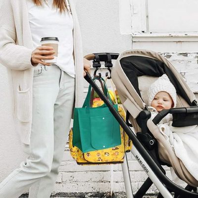 Lot De 4 Crochets Poussette Bébé 360° Rotatifs - Clip Universel Sacs Langer Et Provisions