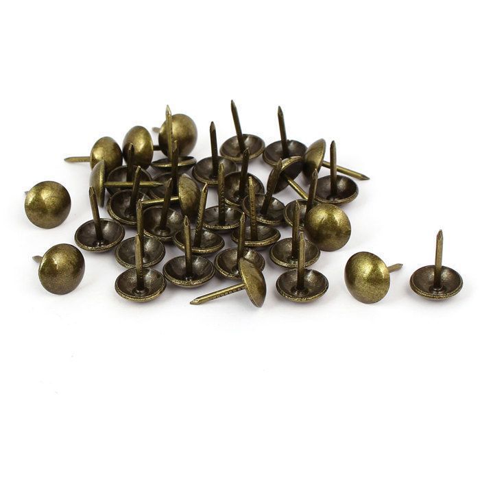Lot De 200 Clous Tapissier Hocansen – 11x17 Mm – Tête Ronde Dorée – Neuf