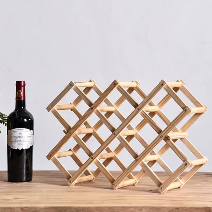 Casier à vin en bois, support de bouteilles de vin de comptoir, support de  présentation pour