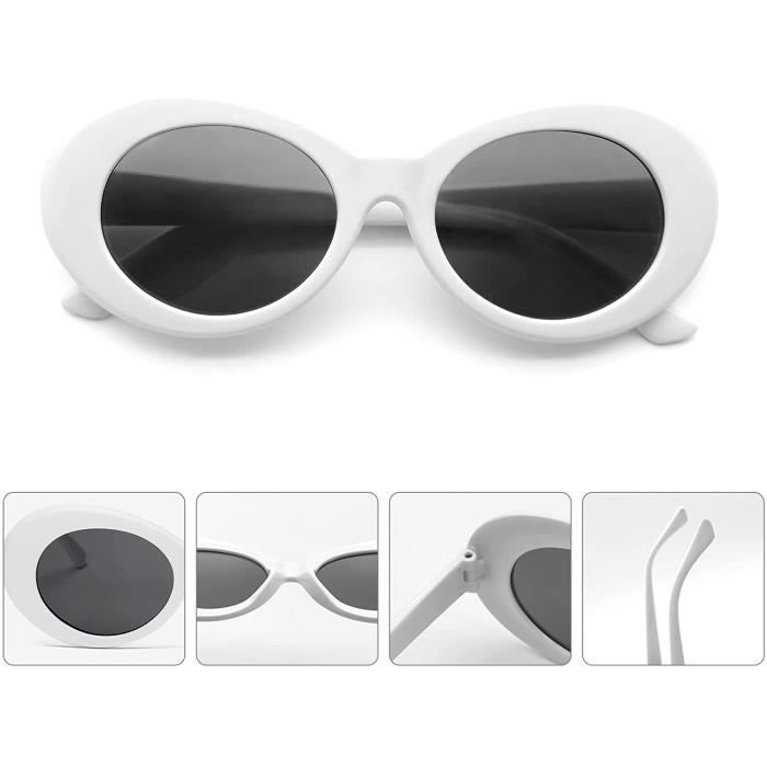 Lunette de Soleil Ovale Femme Homme Lunettes Soleil Vintage Cobain Style Montures de Lunettes Blanche 50mm Mixte Adulte N463 Blanc Gris 2 Paires Achat Vente lunettes de soleil Neuf Cdiscount