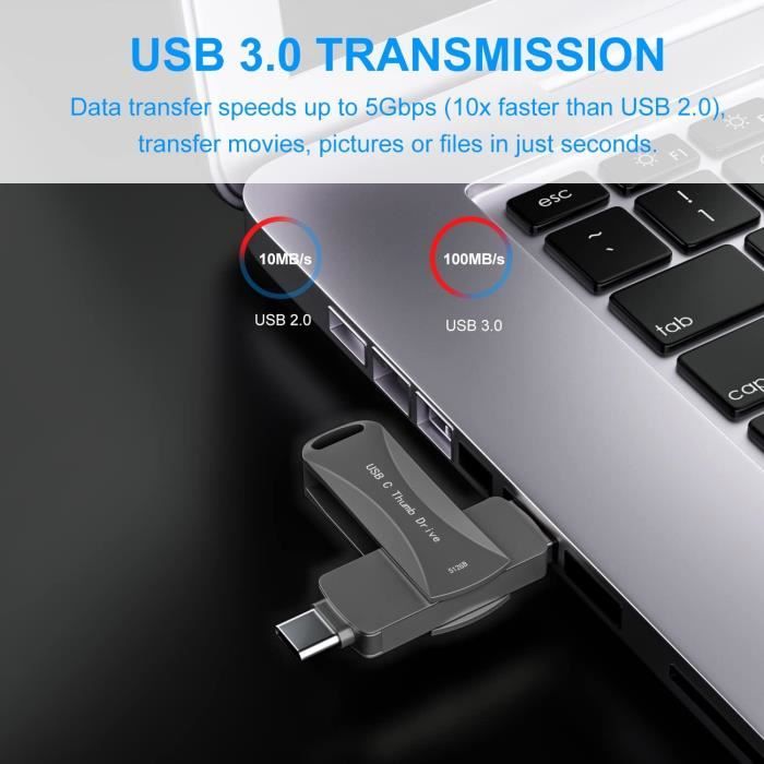 Clé Usb C 512 Go Dual Drive 2 En 1 Fotostick Mémoire Externe Pour