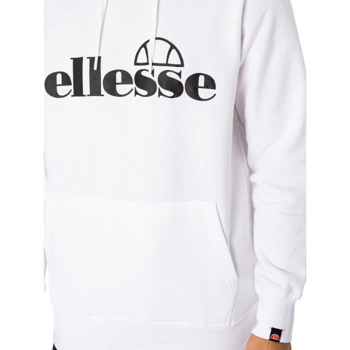 Sweat a capuche epais ELLESSE Homme Col capuche Manches longues Blanc Blanc Cdiscount Pret a Porter