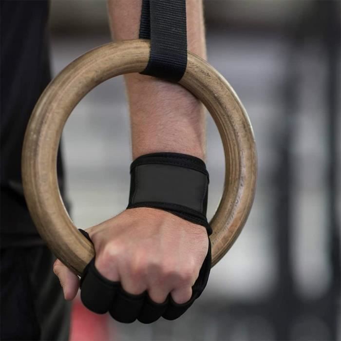 Gants De Fitness En Cuir Pour Tractions Et Haltérophilie - Protection Des Paumes - Antidérapants - Taille Unique