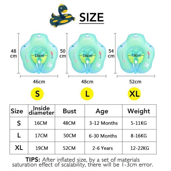 COM-FOUR Anneau De Natation Gonflable Crocodile – Pour Enfants Jusqu'à 6 Ans – Idéal Piscine Et Plage