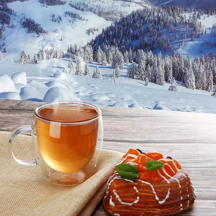 4x 360ml Ensemble De Tasses En Verre à Double Paroi