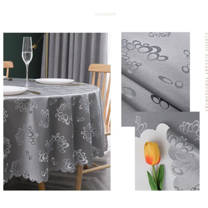 Nappe Ronde Anti Tache 180 Cm Couleurs Gris - Nappe