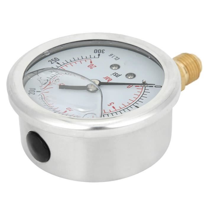 Manomètre Radial 0-700bar - 1/4 BSP - Pour Mesure Pression Eau, Air, Huile - Acier Inoxydable