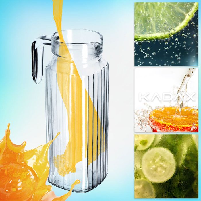KADAX Pichet En Verre Pour Eau Boissons Jus Eau Compote Limonade Poignee 13 L 84372552