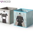 VICCO set de 2 boîtes pliantes 30x30 cm boîte pliante pour enfants boîte de rangement panier étagère 4251421933439-0