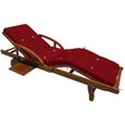 Coussin pour transat rouge chaise longue de jardin 195 cm Hydrofuge Coussin bain de soleil  intérieur extérieur-0