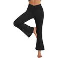 Pantalon de Yoga Bootcut pour Femmes Pantalon Taille Haute d'entraînement Pantalons d'entraînement Bootleg de contrôle du Ventre-0