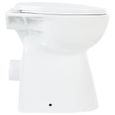 Toilette haute sans bord fermeture douce 7 cm Céramique Blanc Qqmora XY16190-0