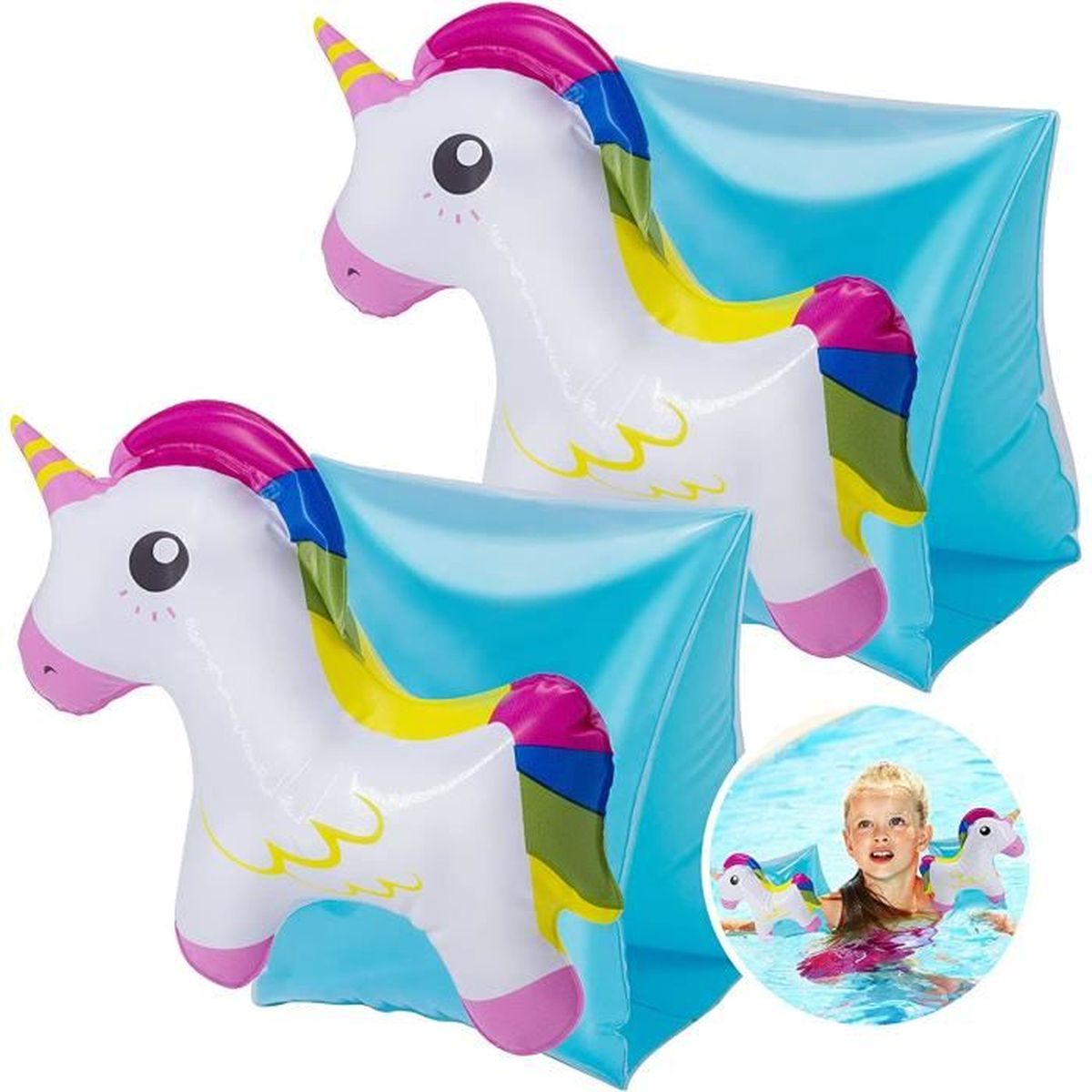 Jeux D'eau Plage Set Piscine La Petite Sirène - Bouée, Brassards, Ballon Gonflable Pour Fille Dès 3 Ans Brassard Piscine Enfant