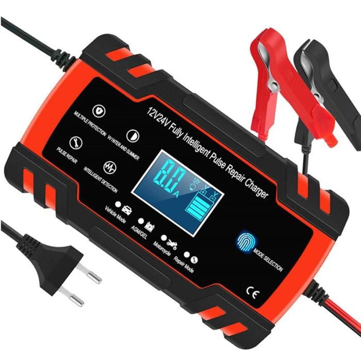 Mainteneur de Chargeur Batterie Voiture, 3 Étapes de Chargeur Batterie et Automatique Réparation