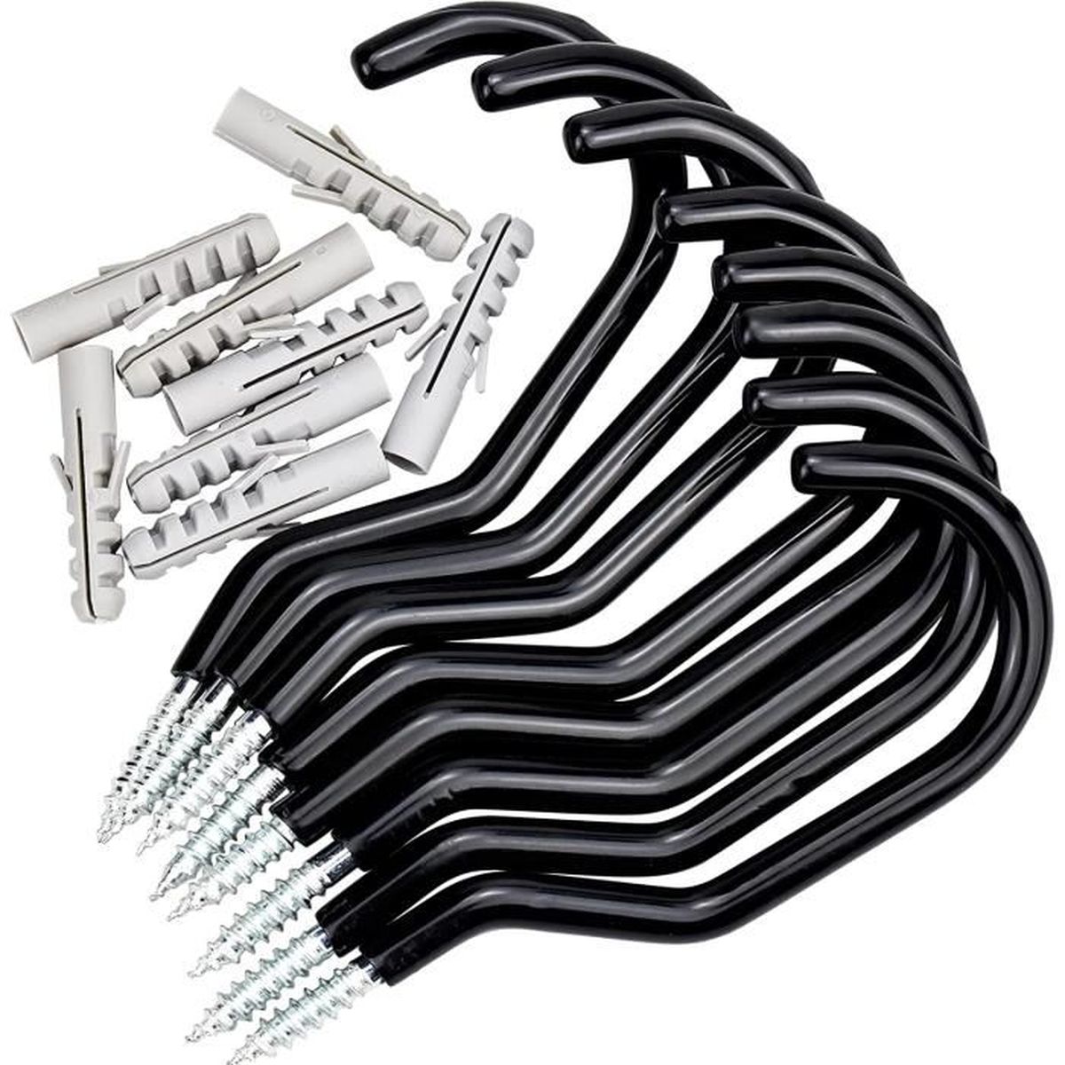 Lot De 6 Crochets De Rangement Mural Lourds – Pour Garage, Outils, Vélos, échelles (3 Tailles : S, M, L) Rangement Utilitaire