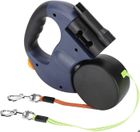 Laisse Double Rétractable - HAUTSTORE - 3m - Nylon Résistant - Fil Réfléchissant - Anti-choc