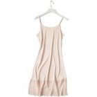 DIAVOLINO Femme Fond de Robe en Soie à Bretelle réglable avec Dentelle - Nuisette femme en Soie