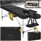 Table de massage - TECTAKE - Table de soin pliante et portable 2 zones 210 x 95 x 68 - 90 cm - Noir