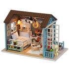Vvikizy Kit Maison de Campagne DIY avec Meubles Miniatures en Bois et LED - Cadeau Enfants