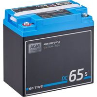 ECTIVE 12V 65Ah  AGM batterie decharge lente Deep Cycle DC 65S avec écran LCD/ marine, moteur electrique bateau, camping ca