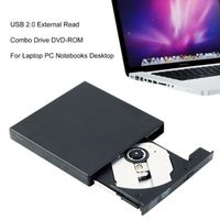 Lecteur Graveur DVD CD Externe USB 2.0 Ultral Slim ,Noir T0223C
