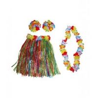 Kit Hawaï - Jupe, collier et coquillages pour costume hawaïen adulte