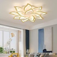 Ganeed Plafonnier LED doré,luminaire salon,Dimmable avec télécommande(90W,3000K-6000K),220V