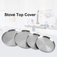 Plaques de cuisson en acier inoxydable KEENSO - Set de 4 - Protection électrique - Compatible lave-vaisselle