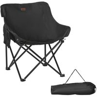 Chaise de camping pliable avec sac de transport et pochette de rangement acier oxford noir 61x54x66cm Noir