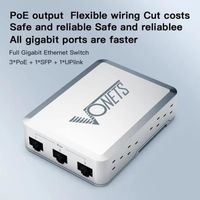 Vonets Gigabit 5 Ports PoE Switch Extender avec 3 Sorties PoE,1 Liaison Montante,1 SFP 10 / 100 / 1000 Mbps
