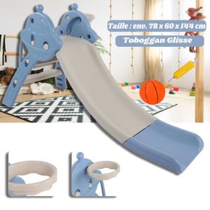 TOBOGGAN Toboggan pour enfants avec Panier de Basket 78 x 60 x 144 cm Bleu FAN 45