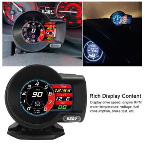 5.8inch HD Screen Head Up Mounted for OBD2/EUOBD System Car Speed Fatigue Warning RPM MPH Fuel Consumption Black Estink Car Windshield Hud Display 