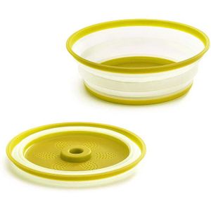 Cutogain Assiette en plastique ronde avec couvercle Vapeur Passe au micro-ondes Plateau de cuisine Conteneur pour raviolis chinois 