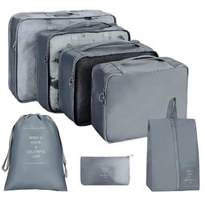 8 Pcs-set Organisateur de voyage Sacs de rangement Vêtements Chaussure Tidy  Pouch Imperméable à l'eau Bagages portables Valise Étui d'emballage