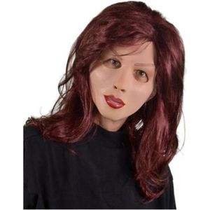 MASQUE - DÉCOR VISAGE masque femme en latex avec une longue perruque de cheveux