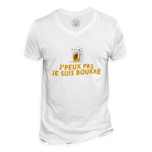 T-SHIRT T-shirt Homme Col V J'Peux Pas Je Suis Bourré Apér