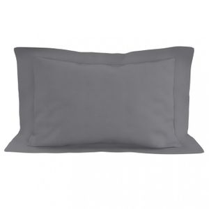 TAIE D'OREILLER Taie d'oreiller en coton 57 fils 50x70 cm UNI gris, par Soleil d'ocre