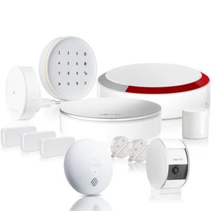 KIT ALARME Home Alarm Sécurité - Alarme connectée avec sirène extérieure, caméra intérieure, clavier et détecteur de fumée