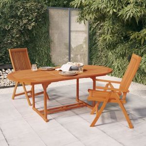 Ensemble table et chaise de jardin vidaXL Table de jardin 200x100x75 cm Bois d'eucaly